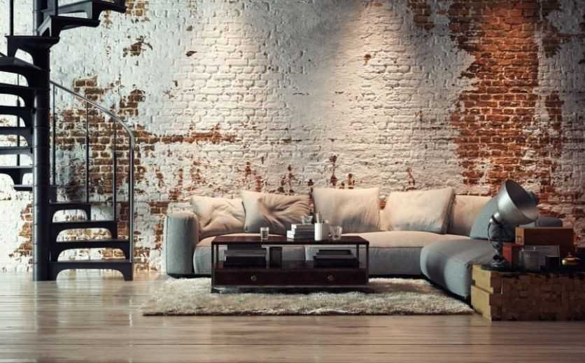 Rumah Industrial dengan Furnitur Sederhana